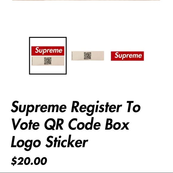 Supreme register to vote sticker - Picture 3 of 3